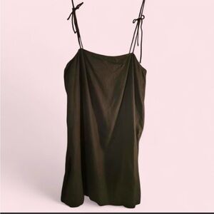 NWT Old Navy Black Linen Adjustable Spaghetti Strap Dress